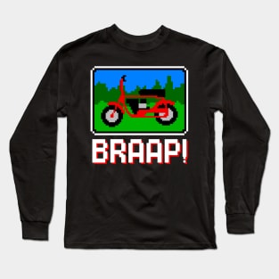 Mini Bike Braap 8 Bit Pixel Art Long Sleeve T-Shirt